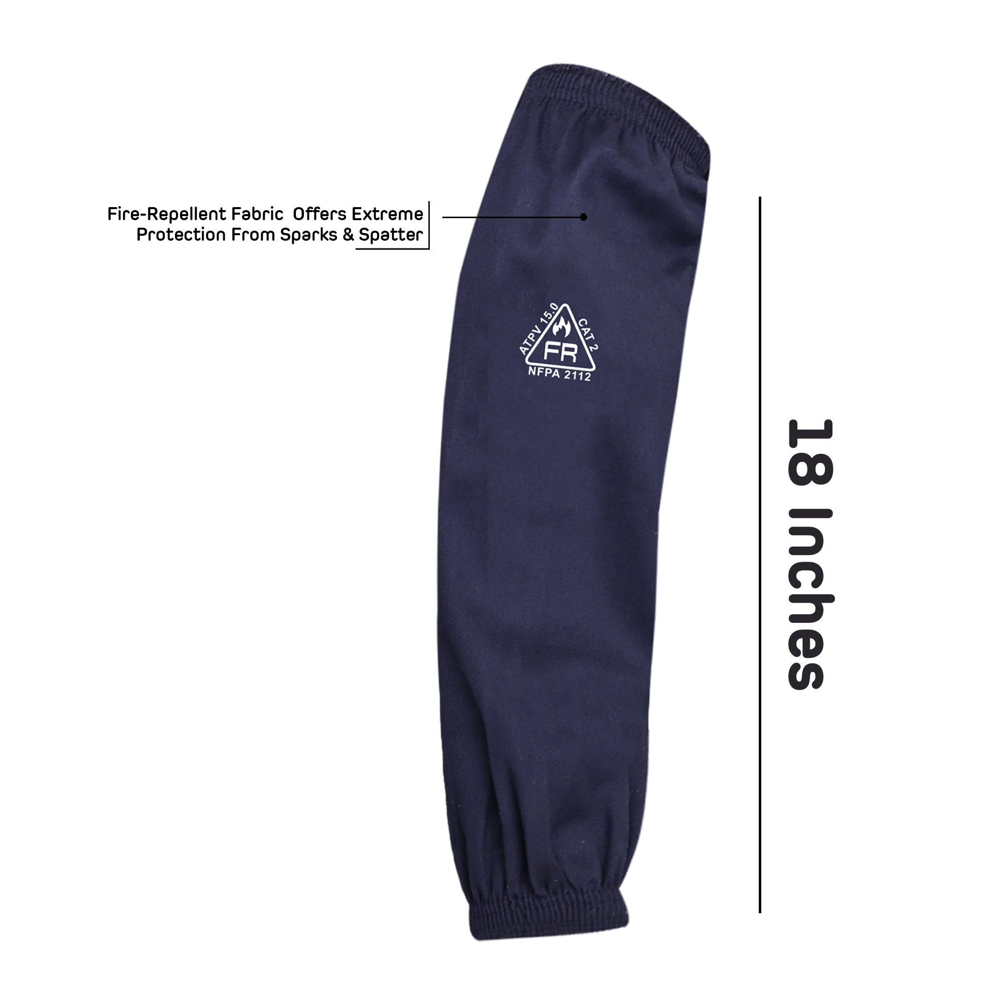 FR Welding Sleeves - Pair of Blue Cotton Sleeves - Heat and Spark Protection